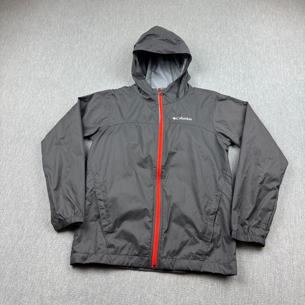 Columbia Jacket Youth Boys Medium 10-12 Gray Glennaker Rain Waterproof Outdoor